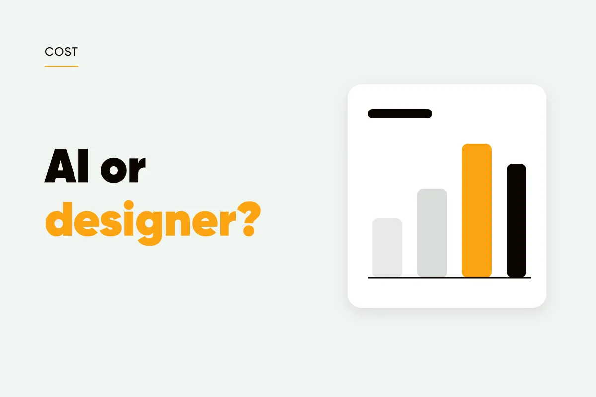 Branded cover with a bar chart comparing costs and the headline AI or designer