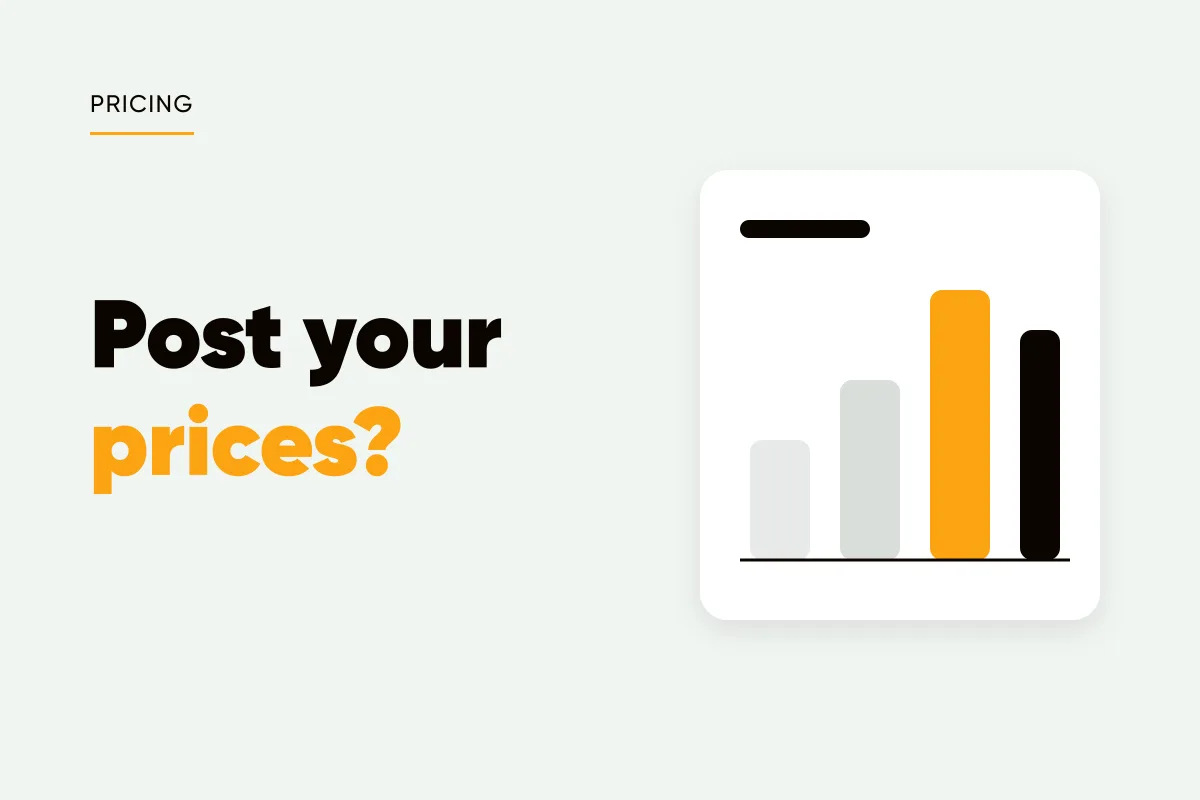 Branded cover with a bar chart and the headline post your prices