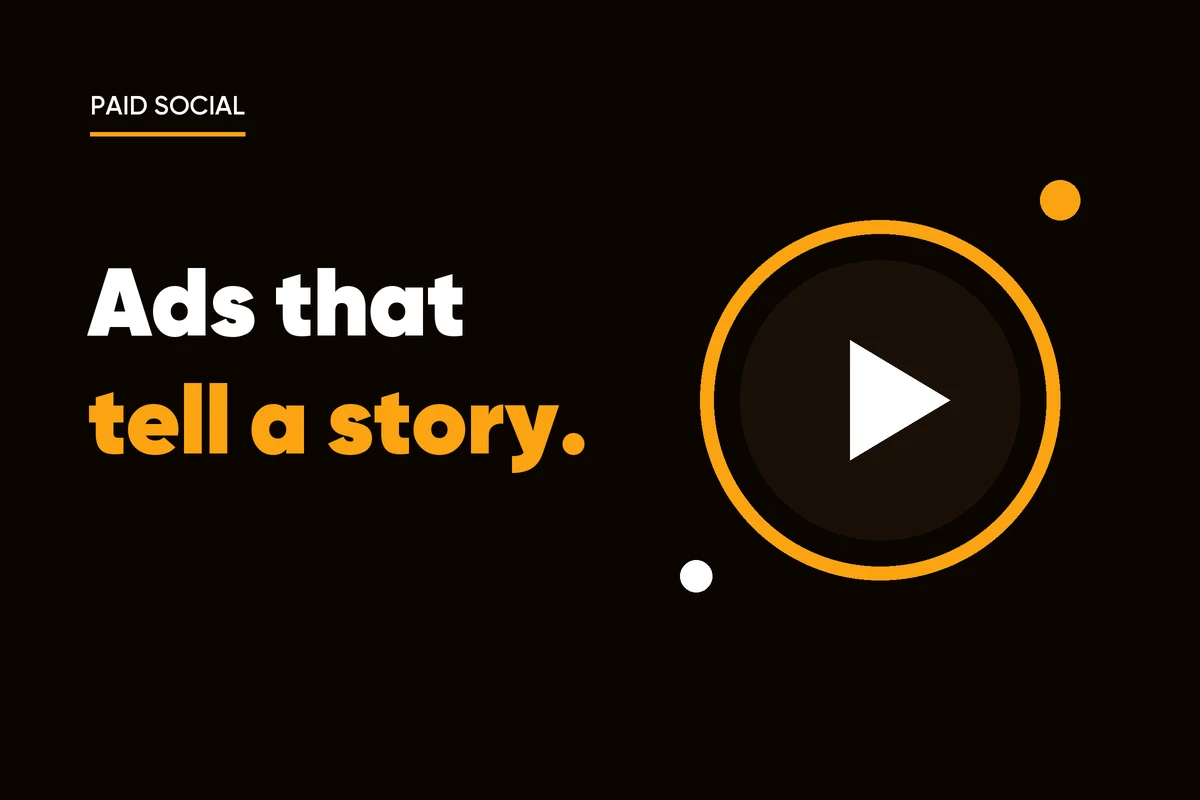 Story ring with a play button representing story-driven social ads