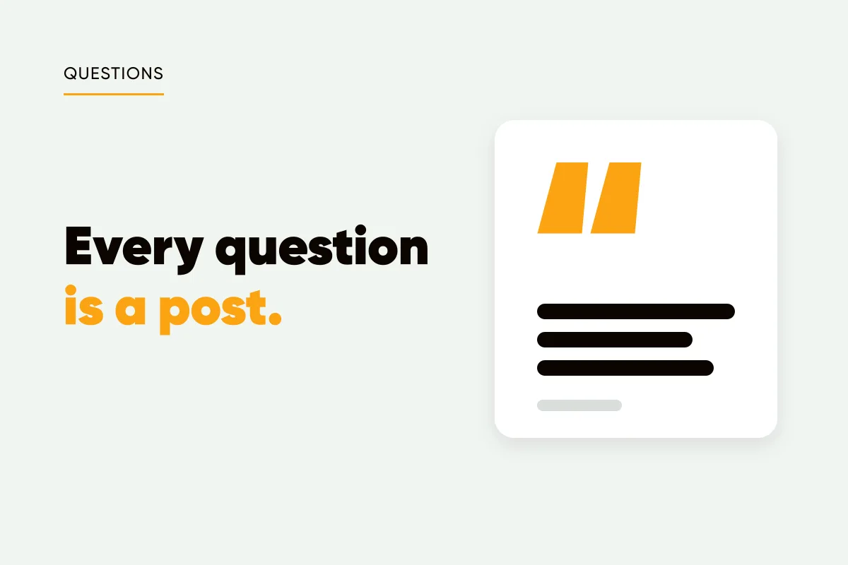 Branded cover with a quote card and the headline every question is a post