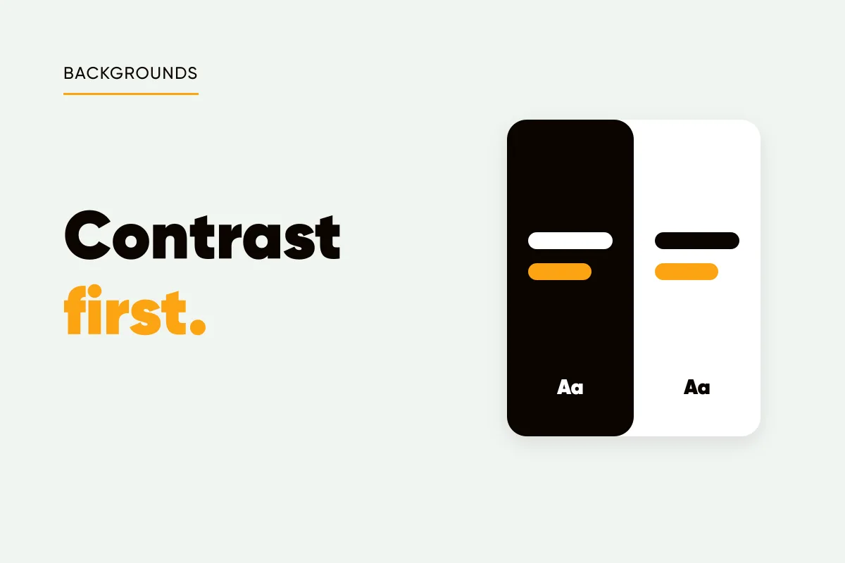 Branded cover with a half dark, half light card and the headline contrast first