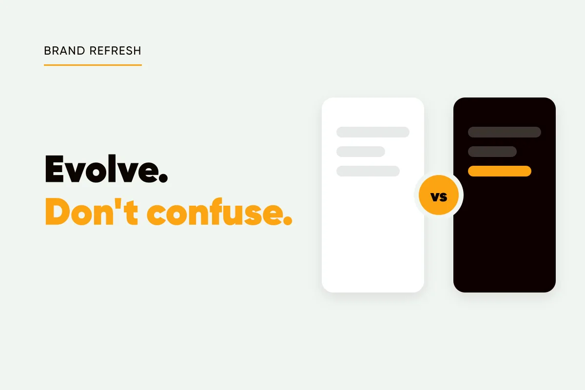 Branded cover with a before and after card pair and the headline evolve, don't confuse
