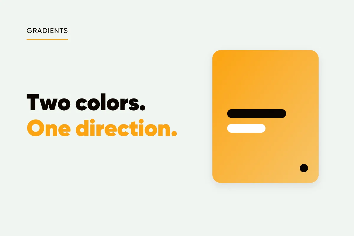 Branded cover with an amber gradient card and the headline two colors, one direction