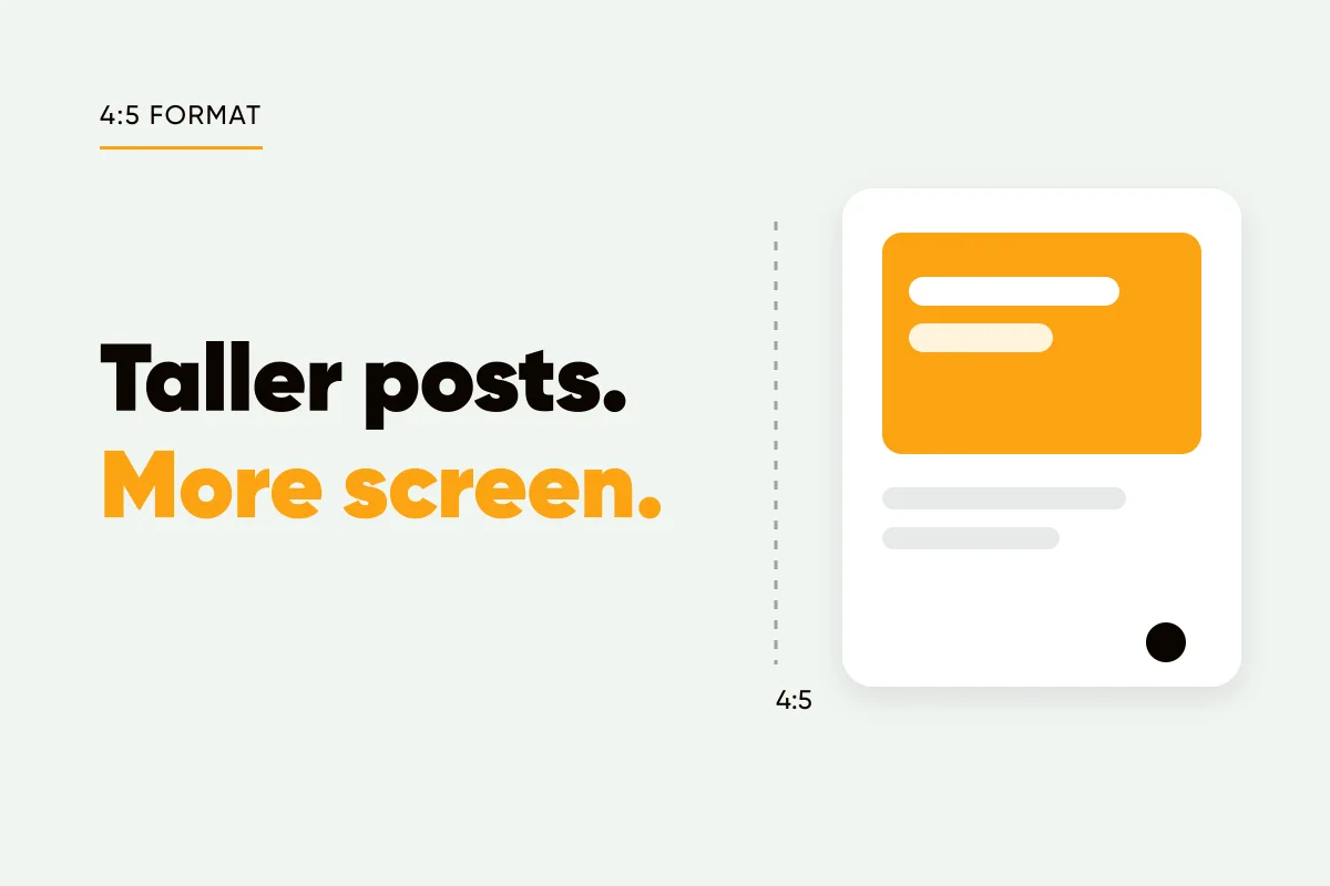 Branded cover with a tall 4:5 portrait post frame and the headline taller posts, more screen