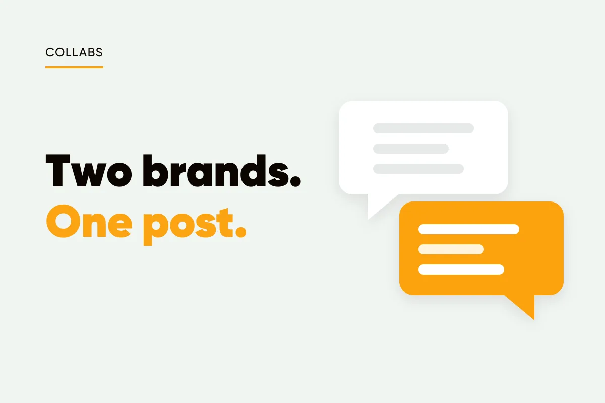 Branded cover with two overlapping speech bubbles and the headline two brands, one post