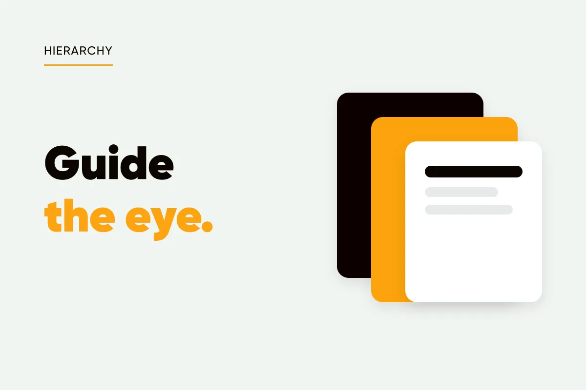 Branded cover with three layered cards in black, amber and white and the headline guide the eye