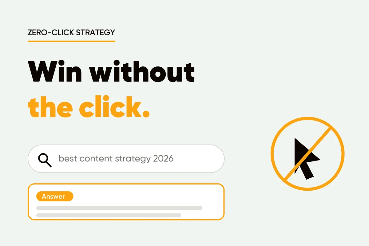 Search bar with an answer card and no outbound click, illustrating zero-click content