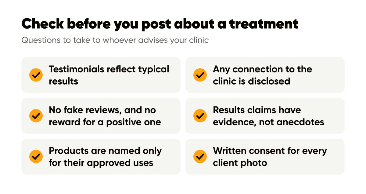 Med spa Instagram post ideas checklist: six things to check before you post about any treatment