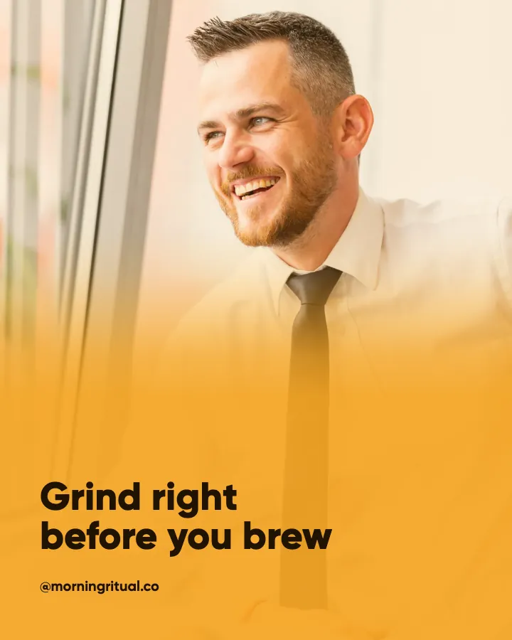Morning Ritual post: "Grind right before you brew" (tip, Studio style)