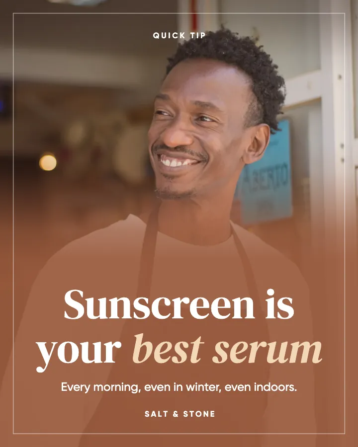 Salt & Stone post: "Sunscreen is your best serum" (tip, Editorial style)