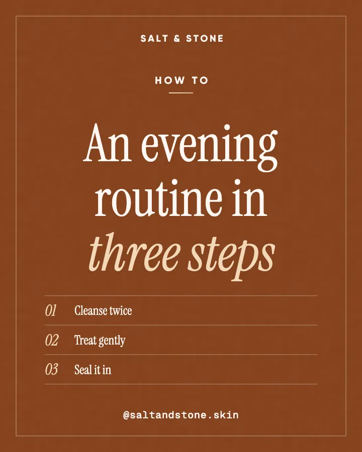 Salt & Stone post: "An evening routine in three steps" (how-to, Editorial style)